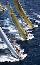 Close racing among the classics. From left: "Ranger", "Windrose" and "Velsheda" at Antigua Classic Yacht Regatta 2004.