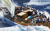 The new replica of J-Class "Ranger" racing at Antigua Classic Yacht Regatta, Caribbean, 2004.