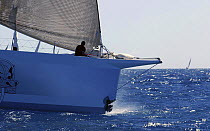 "Mari-Cha IV" continues racing after colliding with the Volvo 60 Venom at Antigua Race Week, 2004.
