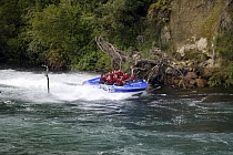 Huka Falls jet boat, Huka Falls, Wairakei River, Taupo, New Zealand.