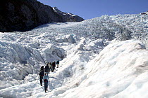 Heli hiking on Franz Joseph Glacier, South Island, New Zealand.