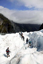 Heli hiking on Franz Joseph Glacier, South Island, New Zealand.
