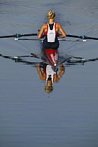 Czech Mirka Knapkova, women's single sculls heat, Olympic Games 2004, Athens, Greece. 14th August 2004.  Editorial Use Only.