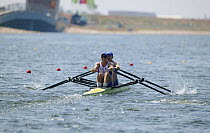 Matthew Wells and Matthew Langridge, British men's double sculls, Olympic Games 2004, Athens, Greece. 14th August 2004.  Editorial Use Only.