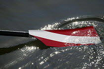 Rowing oar in the water, Olympic Games 2004, Athens, Greece. 14th August 2004.  Editorial Use Only.
