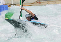 British Olympic K1 kayaker, Helen Reeves, practising at the Olympic Kayaking Centre, Olympic Games 2004, Athens, Greece.  Editorial Use Only.