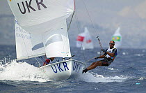 Men's Double Handed Dinghy 470, Olympic Games, Athens, Greece, 15 August 2004.  Editorial Use Only.