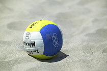 Beach Volleyball used during the Germany versus Bulgaria match, Olympic Games, Athens, Greece, 16 August 2004.  Editorial Use Only.