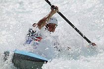 British Olympic K1 Kayaker Helen Reeves practising at the Olympic Kayaking Centre, Athens, Greece, 2004.  Editorial Use Only.