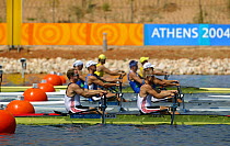 Men's Double Sculls Heat, Olympic Games, Athens, Greece, 14 August 2004.  Editorial Use Only.