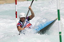 British Olympic K1 Kayaker Helen Reeves practising at the Olympic Kayaking Centre,Athens, Greece, 2004.  Editorial Use Only.
