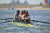British Men's Coxless Four Heat. Pinsent, Coode, Cracknell and Williams, Olympic Games, Athens, Greece, 16 August 2004.  Editorial Use Only.