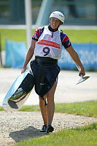 British Olympic K1 Kayaker Helen Reeves practising at the Olympic Kayaking Centre Athens, Greece, 2004.  Editorial Use Only.