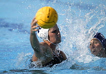 Female Water Polo players during an Italy versus USA Water Polo match at the Olympic Games, Athens, Greece, 24 August 2004.  Editorial Use Only.