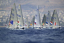 Men's Finn, Sailing during the Olympic Games, Athens, Greece, 19 August 2004.  Editorial Use Only.