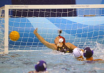 Australia versus Greece during a water polo match at the Olympic Games, Athens, Greece, 19 August 2004.  Editorial Use Only.