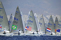 Finn race start at the Athens Olympics, Greece, 19 August 2004.