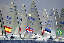 Ben Ainslie, Men's Finn Gold Medalist, competing in the Men's Finn Sailing, Olympic Games 2004, Athens, Greece. 19th August 2004.  Editorial Use Only.
