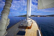 Sailing aboard superyacht "Pink Gin" in the gulf of St. Tropez, South of France.