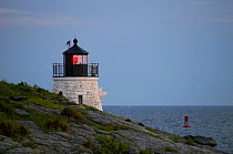 Castle Hill Lighthouse (Est 1890) near Newport, Rhode Island, marking the East Passage into Narragansett Bay.