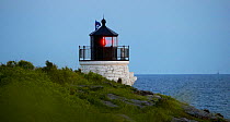 Castle Hill Lighthouse (Est 1890) near Newport, Rhode Island, marking the East Passage into Narragansett Bay.