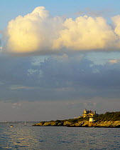 Established in 1890, the Castle Hill Lighthouse marks the East Passage into Narragansett Bay, near Newport, Rhode Island, USA.