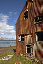 Derelict buildings at the abandoned whaling station at Grytviken, South Georgia.