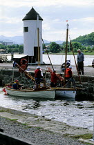 Start of the Great Glen Raid at Fort William in the Corpach lock, Scotland. ^^^Rowing in the narrow stretches and sailing through the lochs, the Great Glen Raid competitors cross Scotland along the Ca...