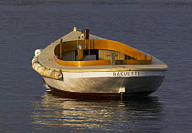 Wooden launch "Baguette" moored in Vineyard Haven, Martha's Vineyard, Massachusetts, USA.