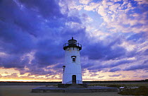 The Edgar Town Lighthouse under a dramatic sky, Martha's Vineyard, Massachusetts.