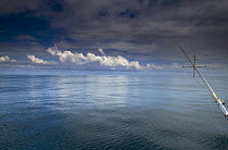 Fishing outrigger on a calm ocean, Guatemala.