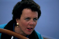 American yachtswoman Elizabeth Meyer, who bought and restored the J-Class yacht "Endeavour" in 1984.