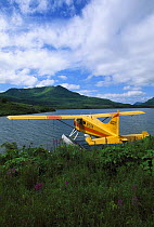 Seaplane on the water, Kodiak Island, Alaska.