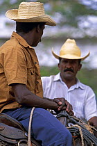 Cowboys sitting in the saddle, Cuba.
