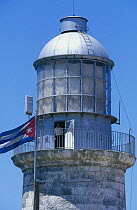 The derelict lighthouse that stands at the entrance to Havana Harbour, Cuba.