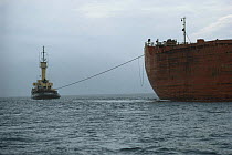 Tug "Betty Culbreath" pulling tanker "Pearle Jahn", Newport, Rhode Island, USA.