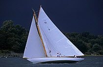 NY 30 "Amorita" sailing under dark skies at the Museum of Yachting's annual regatta in Newport, Rhode Island, USA.