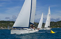 Yachts racing at Grenada Sailing Festival 2005, Grenada, Caribbean.