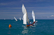Locals rounding the mark in traditional boats during Grenada Sailing Festival 2005, Grenada, Caribbean.