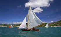 Locals racing in traditional boats during Grenada Sailing Festival 2005, Grenada, Caribbean.