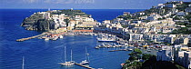 View of Ponza town and port, Ponza Island, Bay of Naples, Italy.