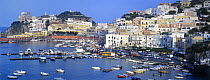 Ponza town and port, Ponza Island, Bay of Naples, Italy.
