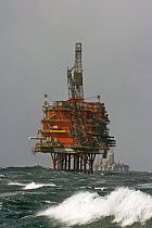 Tartan oil production platform operated by Texaco, in choppy conditions. March 2005.