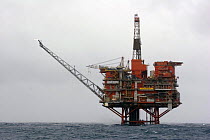 Tartan oil production platform on the North Sea operated by Texaco. March 2005.