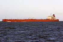 Oil tanker "Ingeborg" heading West in the Fair Isle channel, British Isles.