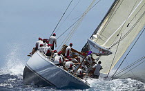 J-Class replica "Ranger" racing at Antigua Classic Yacht Regatta 2005, Caribbean.