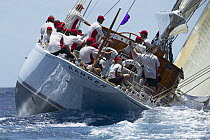 J-Class "Ranger" racing at Antigua Classic Yacht Regatta 2005, Caribbean.