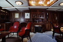 Interior of classic yacht "Mariette", a schooner designed by Nathaniel Herreshoff.