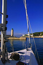 Lighthouse in the old port of Cassis, France.