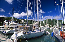 Yachts moored in Road Town Marina, Tortola Island, British Virgin Islands (BVI)